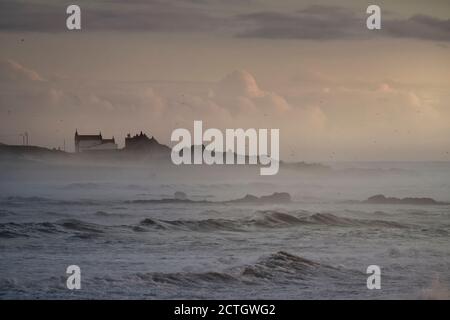 Northern portuguese coast during winter in the evening Stock Photo