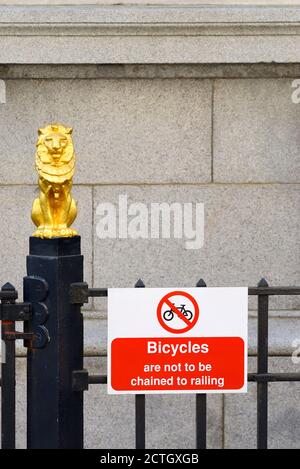 Bicycles OR Other Property Attached To These RAILINGS Will BE Removed Without Warning Sign Black Rust Free Aluminium 7x10 Ref05 2020