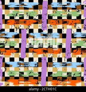 abstract geometric pattern background, with strokes, splashes and squares Stock Vector