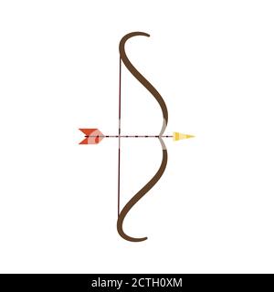 Bow for shooting in trendy flat style isolated. Stock Vector illustration. Stock Vector