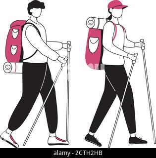Budget tourism flat contour vector illustration set Stock Vector Image ...