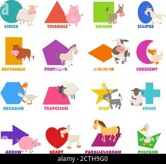Circle the animals, game for children farm with animals cartoon style ...