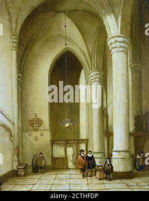 Tetar Van Elven Pierre Henri - a Church Interior - Dutch School - 19th  Century Stock Photo