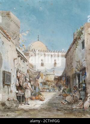 Tetar Van Elven Pierre Henri - an Oriental Courtyard with Merchants - Dutch School - 19th  Century Stock Photo