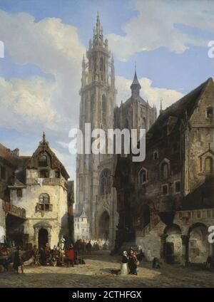 Tetar Van Elven Pierre Henri - the Cathedral of Our Lady Antwerp - Dutch School - 19th  Century Stock Photo