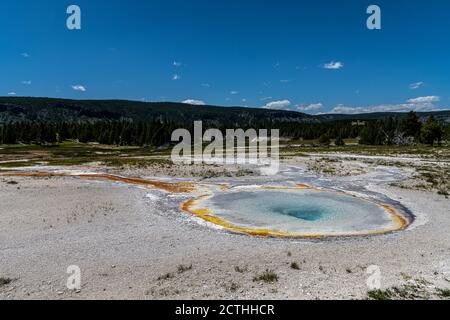 Churn Geyser, Upper Geyser Basin Area, Yellowstone National Park Stock Photo