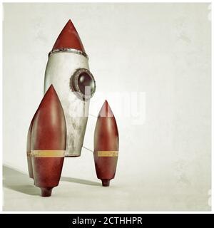 rocket isolated on white background 3d illustration Stock Photo