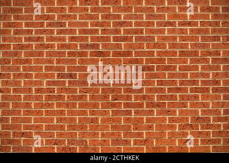Straight on view orange brick background, creative urban pattern copy space, horizontal aspect Stock Photo