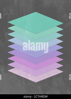 Abstract Vertical Simple Geometric Composition Layered Colour Stock Vector