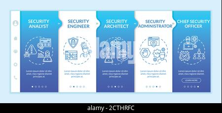 Cybersecurity jobs onboarding vector template Stock Vector