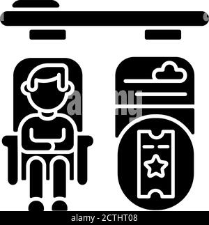 Private accommodations black glyph icon Stock Vector
