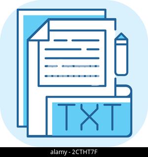 TXT file blue RGB color icon Stock Vector