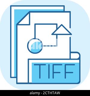 TIFF file blue RGB color icon Stock Vector