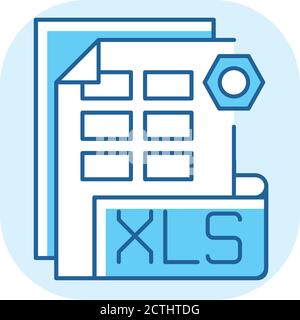 XLS file blue RGB color icon Stock Vector