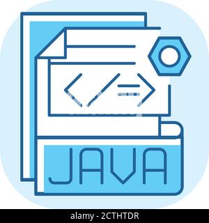 JAVA file blue RGB color icon Stock Vector