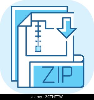 ZIP file blue RGB color icon Stock Vector