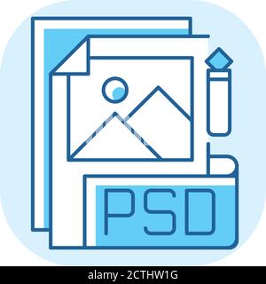 PSD file blue RGB color icon Stock Vector