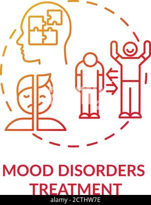 Mood disorders treatment concept icon Stock Vector