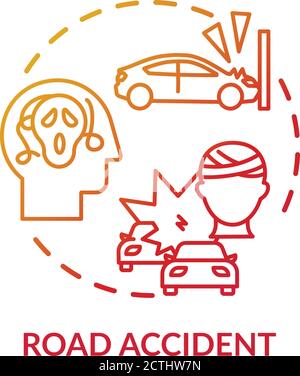 Road accident concept icon Stock Vector