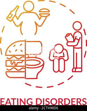 Eating disorders concept icon Stock Vector