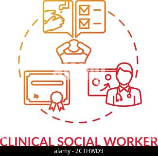 Clinical social worker concept icon Stock Vector
