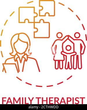 Family therapist concept icon Stock Vector