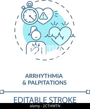 Arrhythmia and palpitations concept icon Stock Vector