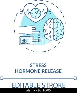 Stress hormone release concept icon Stock Vector