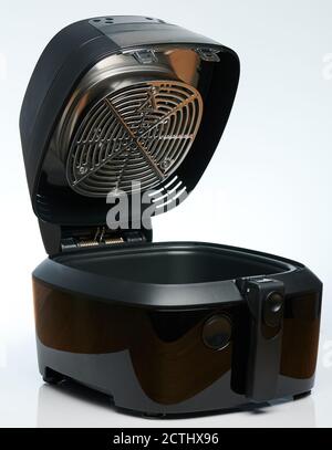 Black air drier isolated on white studio background Stock Photo