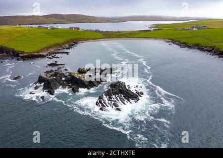 View of Sandwick Beach at Hillswick , Northmavine on Shetland, Scotland, UK View of Sandwick Beach at Hillswick , Northmavine on Shetland, Scotland, UK