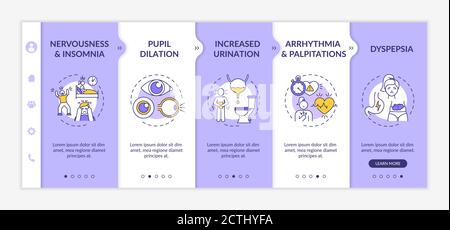 Energetics negative health effects onboarding vector template Stock Vector