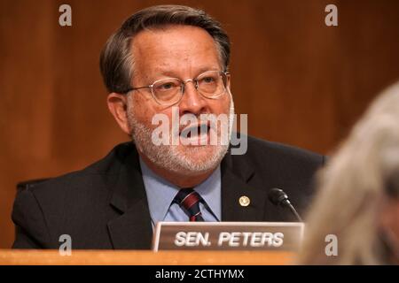 Sen. Gary Peters (D-Mich.) is seen at the U.S. Capitol March 14, 2025