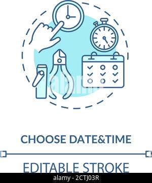 Choose date and time concept icon Stock Vector