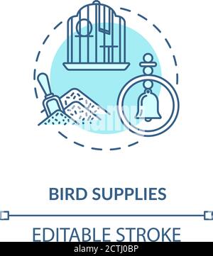 Bird supplies concept icon Stock Vector