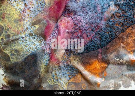 Abstract texture of real wet colorful paint Stock Photo