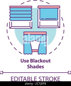 Use blackout shades concept icon Stock Vector