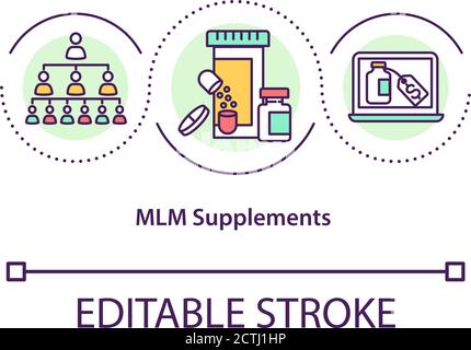 mlm marketing line icon, outline symbol, vector illustration, concept ...