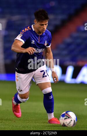 Oldham, UK. 22nd Sep, 2020. OLDHAM, ENGLAND. SEPT 22ND 2020 Oldham's Andrea Badan during the EFL Trophy match between Oldham Athletic and Wolverhampton Wanderers at Boundary Park, Oldham on Tuesday 22nd September 2020. (Credit: Eddie Garvey | MI News) Credit: MI News & Sport /Alamy Live News Stock Photo