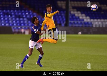 Oldham, UK. 22nd Sep, 2020. OLDHAM, ENGLAND. SEPT 22ND 2020 Oldham's Sido Jombati during the EFL Trophy match between Oldham Athletic and Wolverhampton Wanderers at Boundary Park, Oldham on Tuesday 22nd September 2020. (Credit: Eddie Garvey | MI News) Credit: MI News & Sport /Alamy Live News Stock Photo