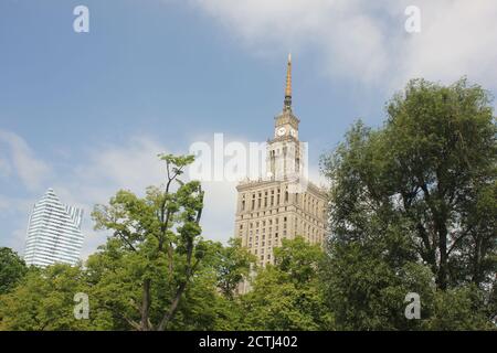 Palace of culture and science in Warsaw , Poland Stock Photo