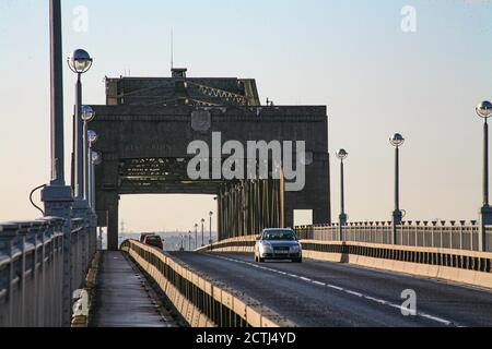 The town of Kincardine and its iconic bridge. Stock Photo