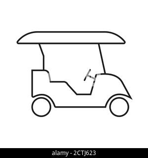 golf car icon vector outline style Stock Vector
