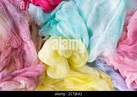 Watercolor cotton clothe background, colored bandage backdrop Stock Photo