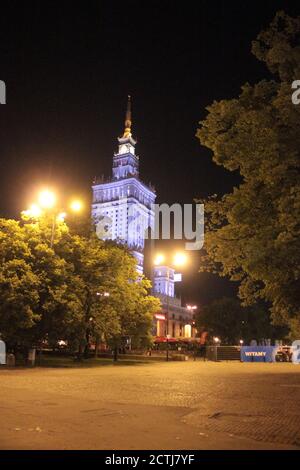 Palace of culture and science in Warsaw , Poland Stock Photo