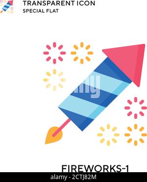 Fireworks-1 vector icon. Flat style illustration. EPS 10 vector. Stock Vector