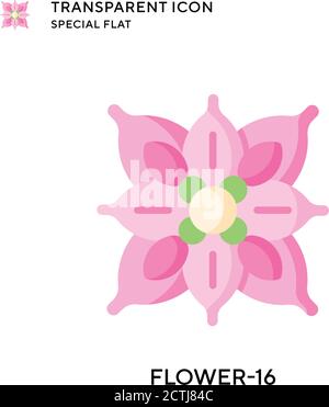 Flower-16 vector icon. Flat style illustration. EPS 10 vector. Stock Vector