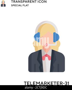 Telemarketer-31 vector icon. Flat style illustration. EPS 10 vector. Stock Vector