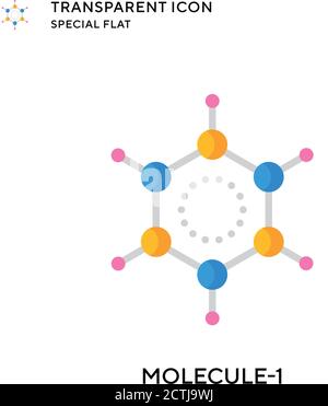 Molecule-1 vector icon. Flat style illustration. EPS 10 vector. Stock Vector