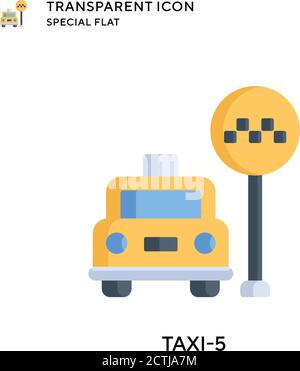 Taxi-5 vector icon. Flat style illustration. EPS 10 vector. Stock Vector
