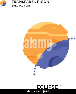 Eclipse-1 vector icon. Flat style illustration. EPS 10 vector. Stock Vector